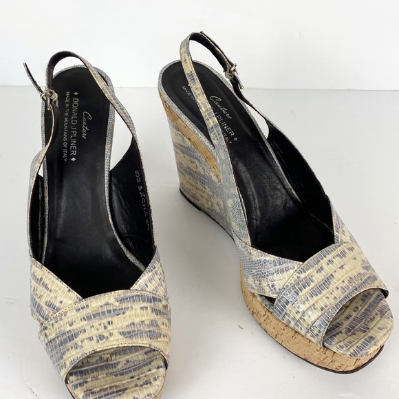 Donald J. Pliner Sacha Wedge Cork Slingback Sandal - Picture 4 of 14